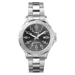 Timex Mens Stainless Steel Bracelet and Case Watch with Black Dial  