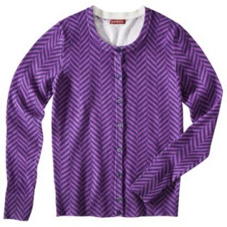 Merona Petites Long Sleeve Crew Neck Cardigan Sweater   Purple XLP