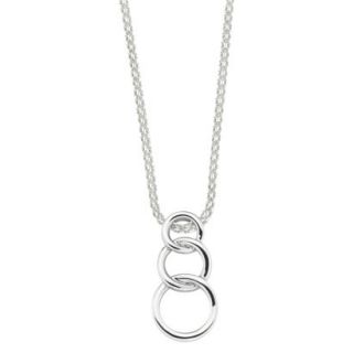 She Sterling Silver Three Linked Circles Pendant Necklace Silver