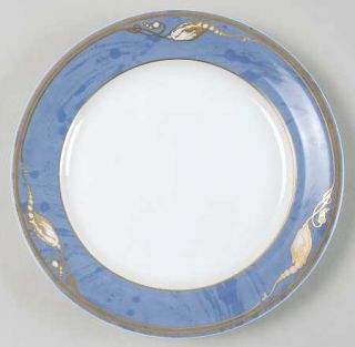 Royal Copenhagen Magnolia Blue Salad Plate, Fine China Dinnerware   Blue Border,