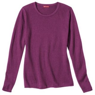 Merona Womens Cashmere Blend Crewneck Pullover Sweater   Plum   L