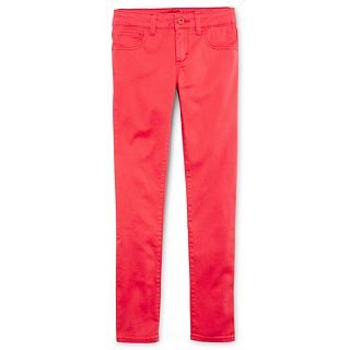 Arizona Colored Twill Skinny Jeans   Girls 6 16, Slim & Plus, Rose Garden, Girls