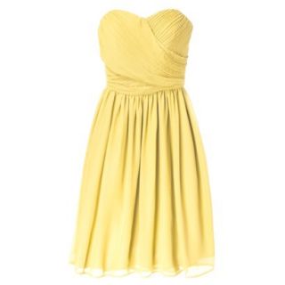 TEVOLIO Womens Plus Size Chiffon Strapless Pleated Dress   Sassy Yellow   20W