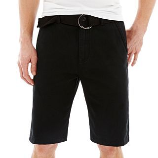 Plugg Belted Bassett Shorts, Black, Mens