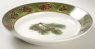 Wild Wings Pinecone Rim Soup Bowl, Fine China Dinnerware   Persis Weirs,Pinecone