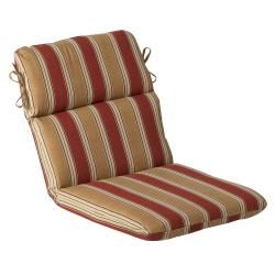 Pillow Perfect Outdoor Red/ Gold Striped Round Chair Cushion (Red/Gold StripedMaterials 100 percent polyesterFill Polyester fiber fillClosure Sewn seam Weather resistantUV protectionCare instructions Spot clean onlyWeight 3 Pounds Dimensions 40.5 in