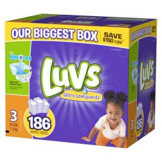 Luvs Ultra Leakguard Baby Diapers   Size 3 (186 Count)