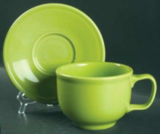 Homer Laughlin  Fiesta Chartreuse (Newer) Jumbo Cup & Saucer Set, Fine China Din