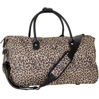 Calpak Hampton Brown Leopard 20 inch Duffel (Brown leopardWeight 2.25 poundsPockets Exterior zippered pocketEasy grab leather handleSelf repairing excel zippersLocks NoExterior dimensions 11 inches high x 20 inches wide x 11 inches deepModel SW2020 )