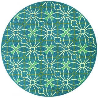 Fresco Netherlands/aqua blue 710 Round Rug (Aqua blueSecondary colors Faded yellow, gold, moss, robins egg and seagrassPattern FloralTip We recommend the use of a non skid pad to keep the rug in place on smooth surfaces.All rug sizes are approximate. D