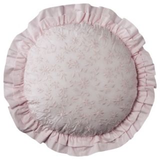 Simply Shabby Chic Embroidered Round Decorative Pillow   Pink