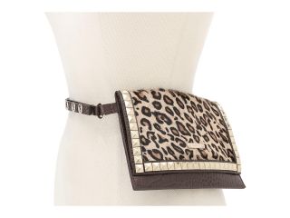 MICHAEL Michael Kors Michael Kors Haircalf Belt Bag With Pyramid Stud Flap Womens Belts (Animal Print)