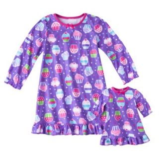 Circo Infant Toddler Girls Cupcake Nightgown w/ Doll Dress   Purple 12 M