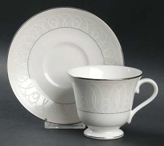 Waterford China Ballet Icing Pearl Footed Cup & Saucer Set, Fine China Dinnerwar
