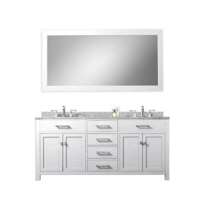 Water Creation MADISON 60WB Madison 60 In. Solid White Double Sink Bathroom Vani