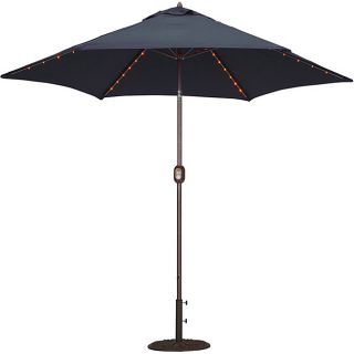 Tropishade 9 foot Navy Aluminum Bronze Lighted Market Umbrella (NavyMaterials Aluminum bronze finishWeather resistant YesUV protection NoDimensions 57.5 inches high x 108 inches wide x 108 inches deepWeight 12 poundsAssembly required )