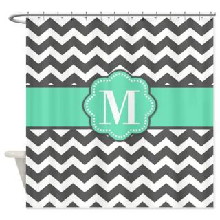  Teal Gray Chevron Shower Curtain  Use code FREECART at Checkout