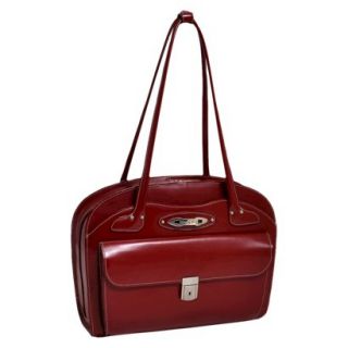 McKlein Ladies Leather Briefcase   Red