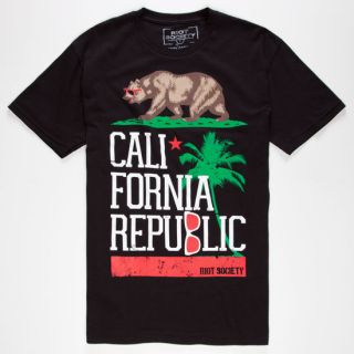 Tropical Cali Mens T Shirt Black In Sizes Small, Large, X Large, X