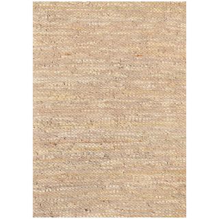 Handwoven Beige Leather Flatweave Rug (8 X 11)