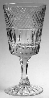 Royal Brierley Stratford Water Goblet   Clear, Vertical & Criss Cross Cut Bowl
