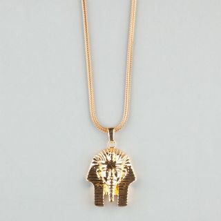 Pharaoh Head Necklace Gold One Size For Men 239715621