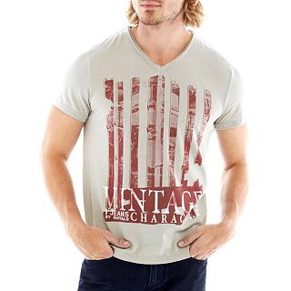 I Jeans By Buffalo V Neck Graphic Tee, Hthr Overcast Cara, Mens