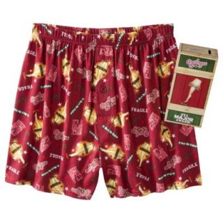 Mens Christmas Story Boxers with Free Tin Gift Box   Red XL