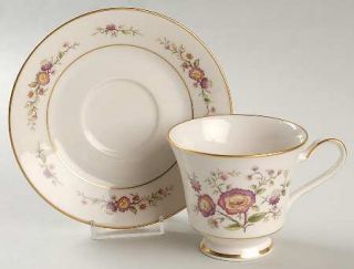 Noritake Asian Song Footed Cup & Saucer Set, Fine China Dinnerware   Oriental Fl