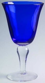 Artland Crystal Salute Cobalt Blue Water Goblet   Cobalt Flared Bowl, Clear Bulb