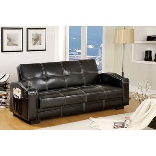 Furniture Of America Max Multi functional Futon Sleeper Sofa With Storage And Cup Holder