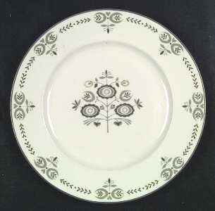 Franciscan Heritage Dinner Plate, Fine China Dinnerware   Green Flowers, Leaves,