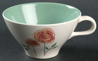 Iroquois Rosemary Flat Cup, Fine China Dinnerware   Informal,Ben Seibel,Pink Lon