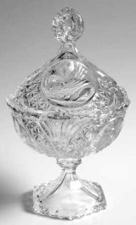 Hofbauer Byrdes Collection (The) Footed Candy Dish with Lid   Clear, Pressed, Bi