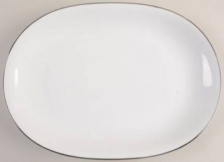 Crown Jewel Monte Carlo 13 Oval Serving Platter, Fine China Dinnerware   White/
