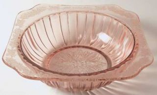 Jeannette Adam Pink Round Vegetable Bowl   Pink, Square, Depression Glass