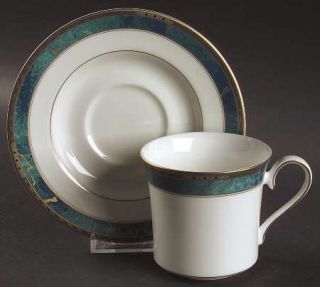 Mikasa Venetian Court Flat Cup & Saucer Set, Fine China Dinnerware   Bone China