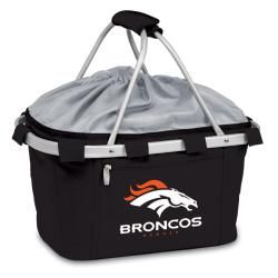 Picnic Time Denver Broncos Metro Aluminum frame Basket (BlackDimensions 19 inches high x 11 inches wide x 10 inches deepLightweight Waterproof interiorExpandable drawstring topAluminum frameExterior zip closure pocket )