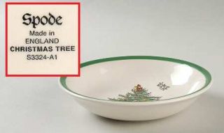 Spode Christmas Tree Green Trim Coupe Cereal Bowl, Fine China Dinnerware   Newer