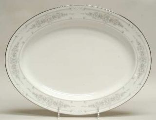 Noritake Crystal Bouquet 13 Oval Serving Platter, Fine China Dinnerware   Raise