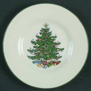 Cuthbertson Christmas Tree (Narrow Green Band,Cream) Bread & Butter Plate, Fine