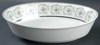 Noritake Piccadilly 9 Oval Vegetable Bowl, Fine China Dinnerware   Gray Scrolls