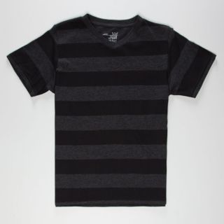 Rugby Stripe Boys T Shirt Charcoal/Black In Sizes Small, X Large, La