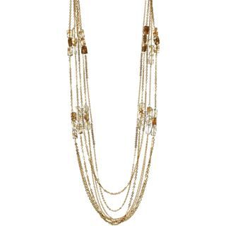 ROX by Alexa Yellow Cape May & Glass 5 Strand Necklace, Womens