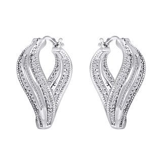 CT. T.W. Diamond Deco Style Twist Earrings, Womens