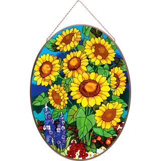 Joan Baker Sunflower Field Glass Art Panel (LargeSubject AnimalsImage dimensions 14.25 inches X 19.25 inchesOuter dimensions 14.25 inches X 19.25 inchesThe digital images we display have the most accurate color possiable. However, due to differences in