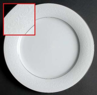 Noritake Versailles Dinner Plate, Fine China Dinnerware   White Flowers And Scro
