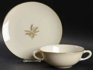 Lenox China Wheat Flat Cream Soup Bowl & Dessert Plate/Saucer Set, Fine China Di