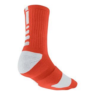 Nike Basketball Elite Crew Socks, Orange/White, Mens