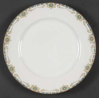 Legrand Grisette Luncheon Plate, Fine China Dinnerware   Superieur,Blue Band/Ros